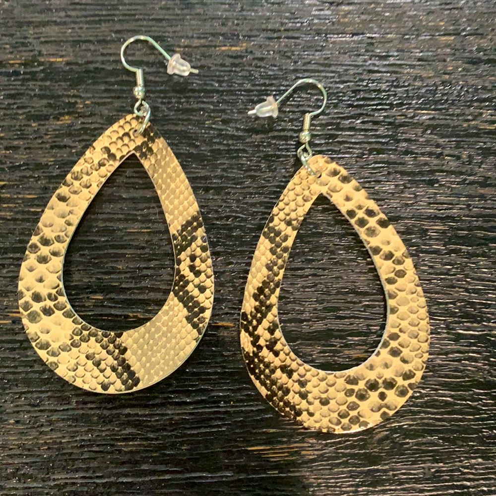 Faux Reptile Skin Earrings